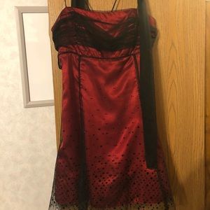 Red and black dress